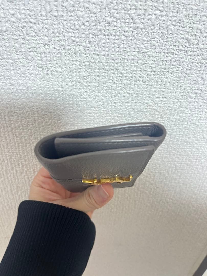 Saint Laurent グレー レザー キーケース