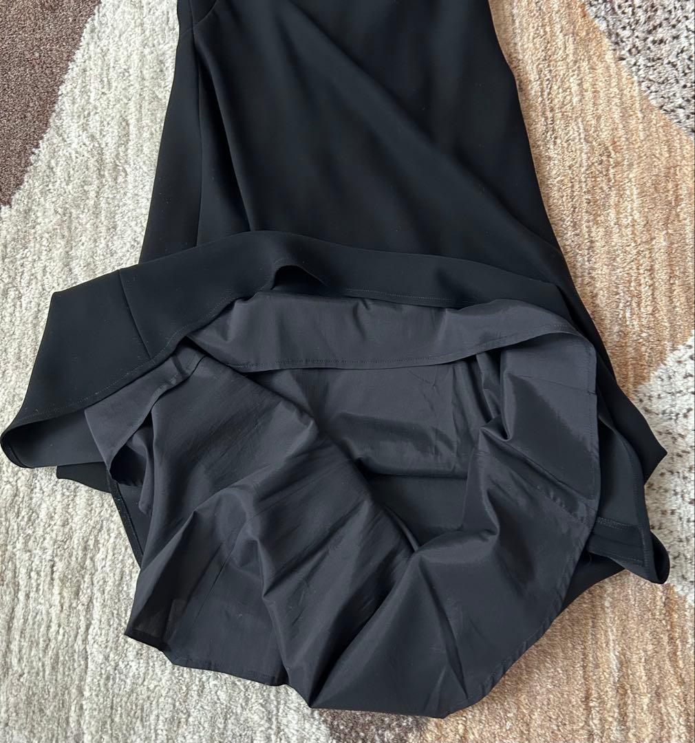 HUGO BOSS ロングドレス 黒40 ハイローヘム 美シルエット 試着のみ