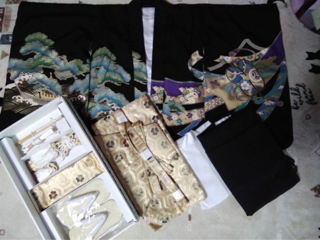 男の子用・5歳向け・表側正絹・お着物と袴のセット