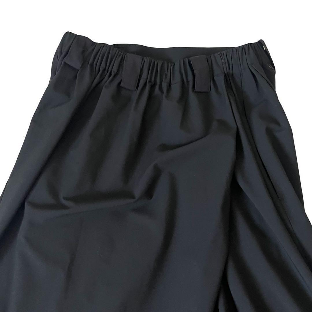 極美品 萌 24SS 変形 サルエルパンツ ストライプ ブラック