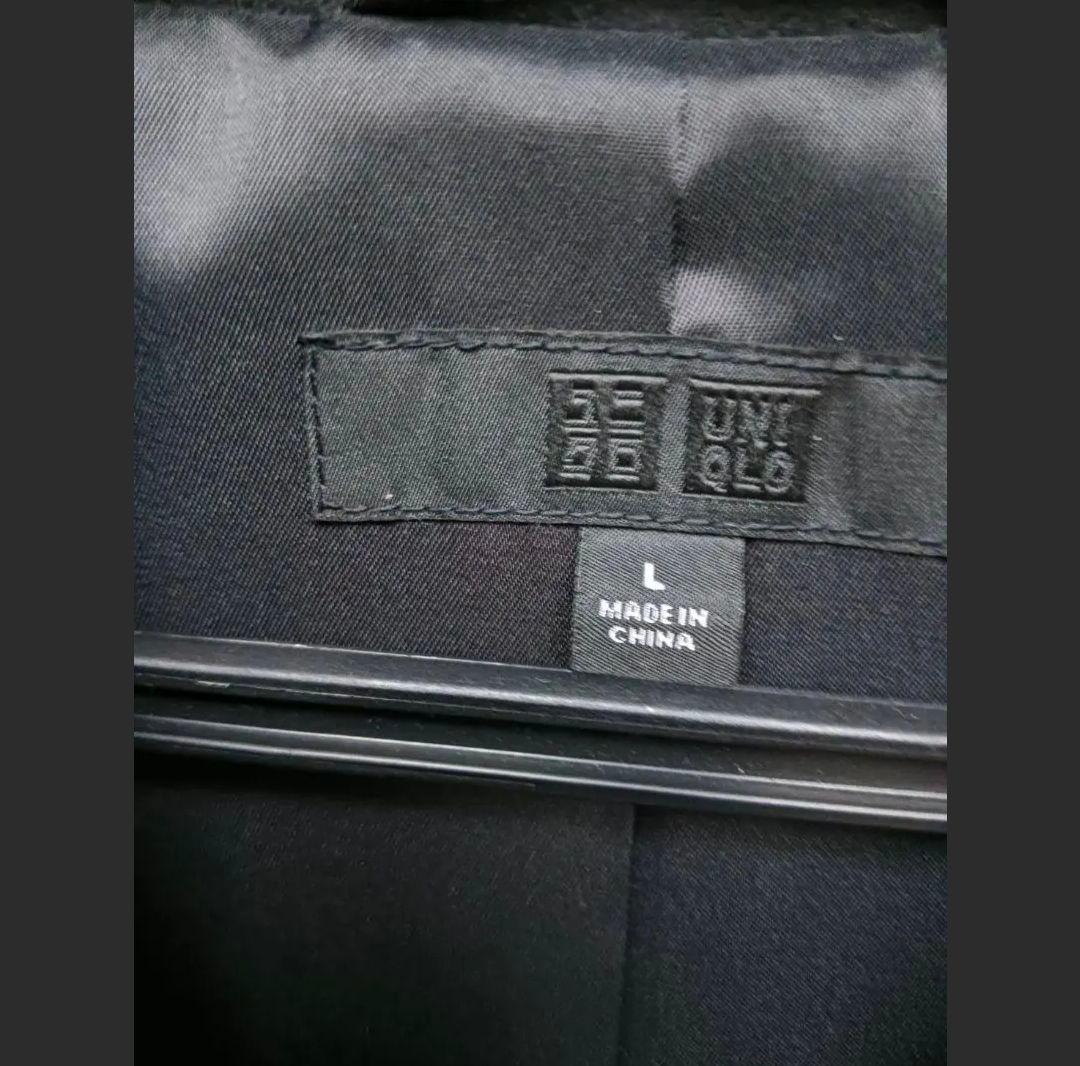 極美品ユニクロUNIQLO ロングコートカシミヤクリーニング済チェスターコートL