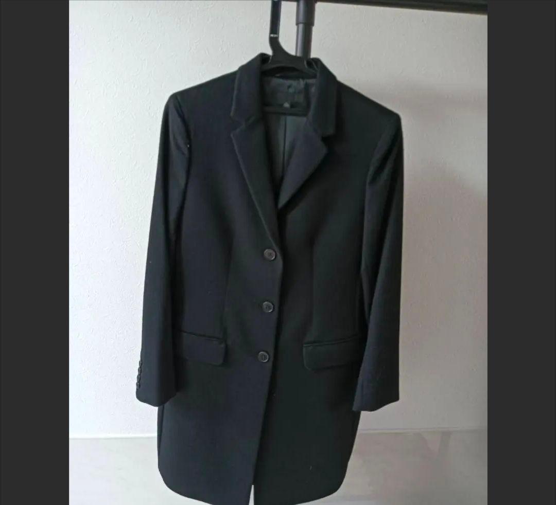 極美品ユニクロUNIQLO ロングコートカシミヤクリーニング済チェスターコートL