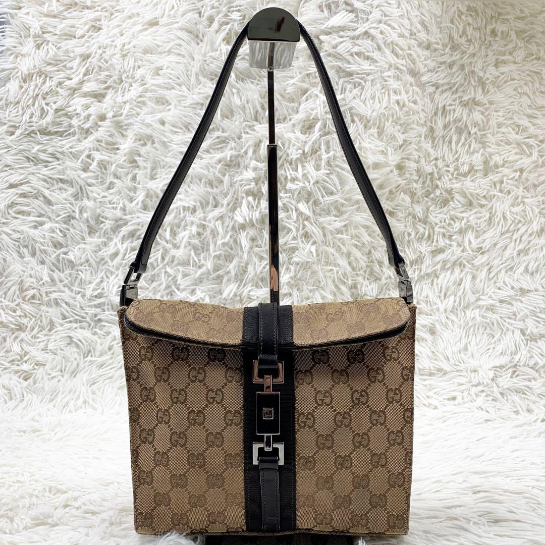 【✨極美品✨】グッチ ワンショルダーバッグ ジャッキー GGキャンバス ベージュ