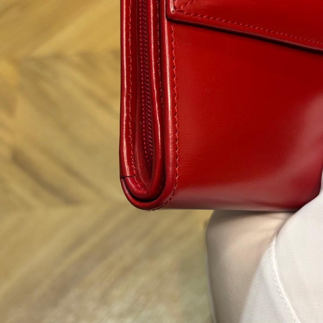 【超美品】希少 ロエベ ロングウォレット アナグラム レッド 長財布 箱付き