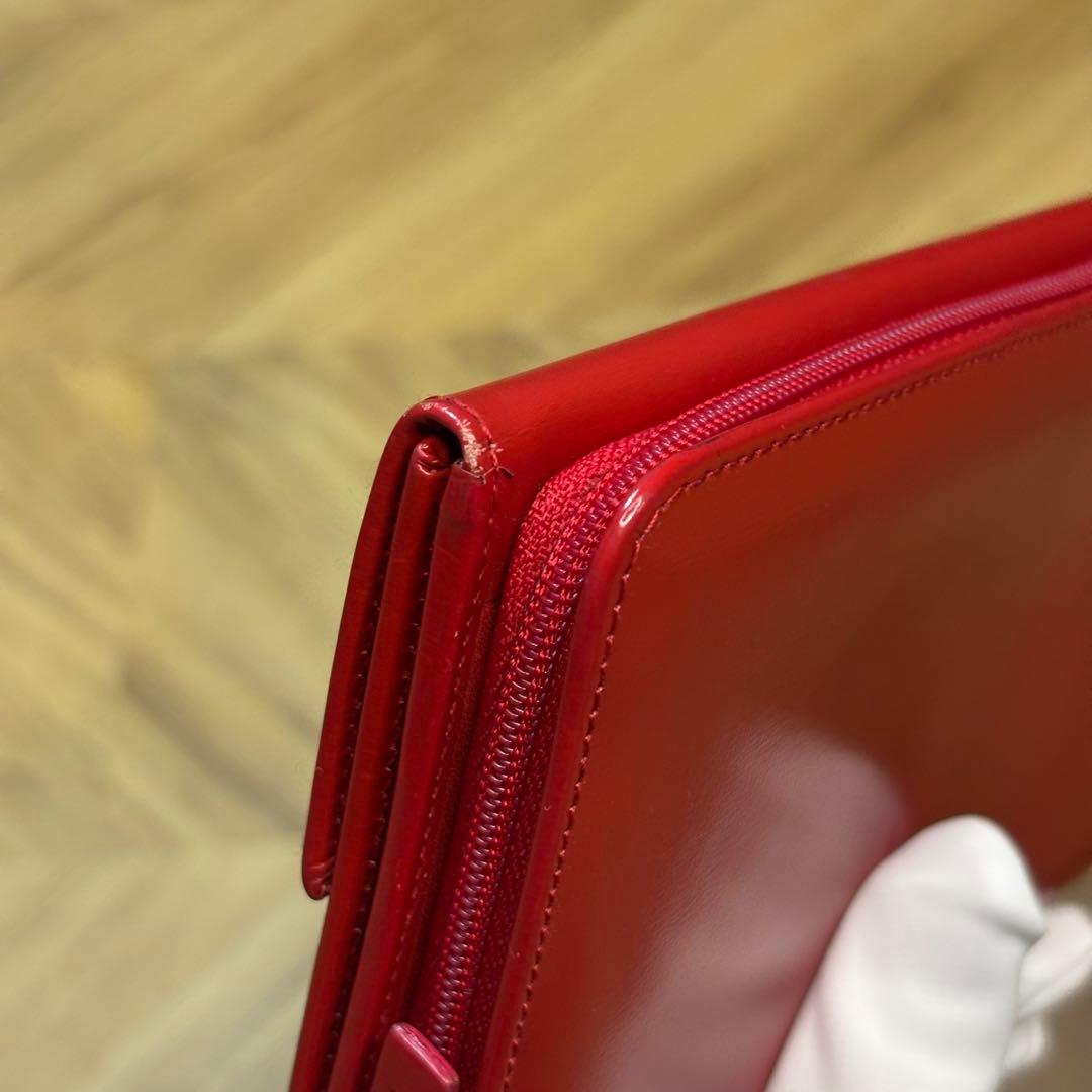 【超美品】希少 ロエベ ロングウォレット アナグラム レッド 長財布 箱付き