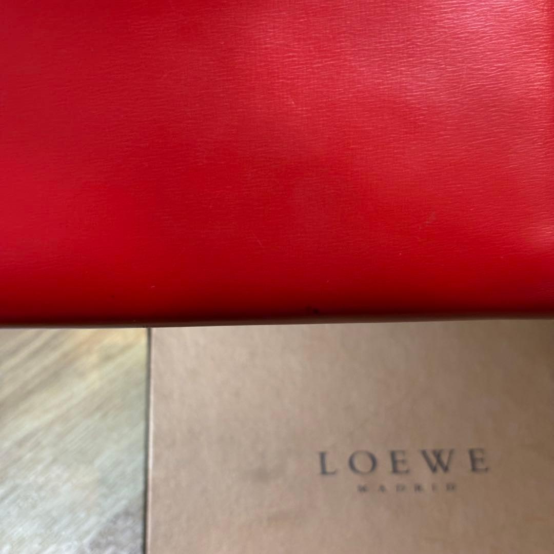 【超美品】希少 ロエベ ロングウォレット アナグラム レッド 長財布 箱付き