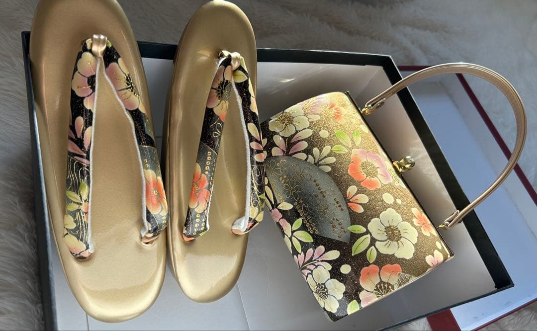 成人式晴れ着用　小物と草履セット