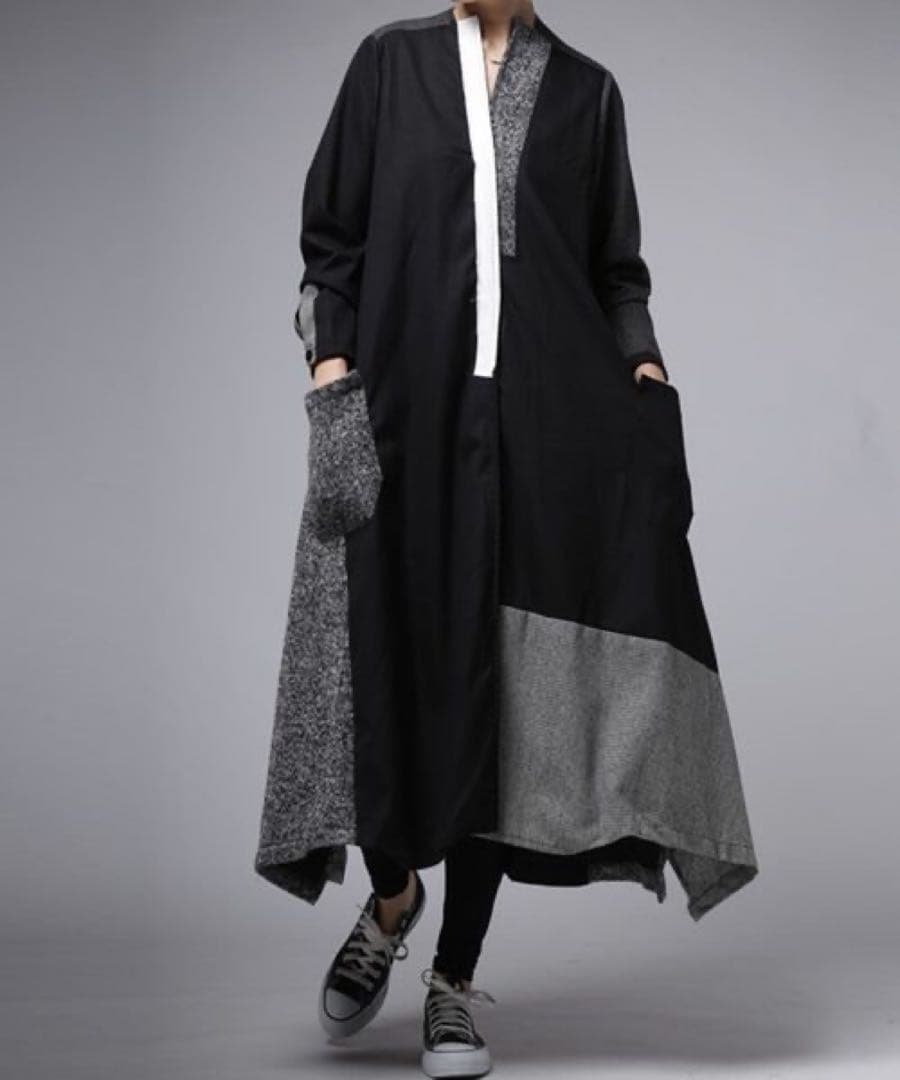 タグ付き新品未使用　アンティ異素材ロングコート　レア　デシグアル好きな方にも