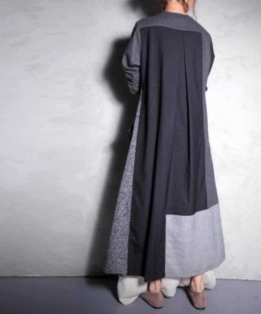 タグ付き新品未使用　アンティ異素材ロングコート　レア　デシグアル好きな方にも