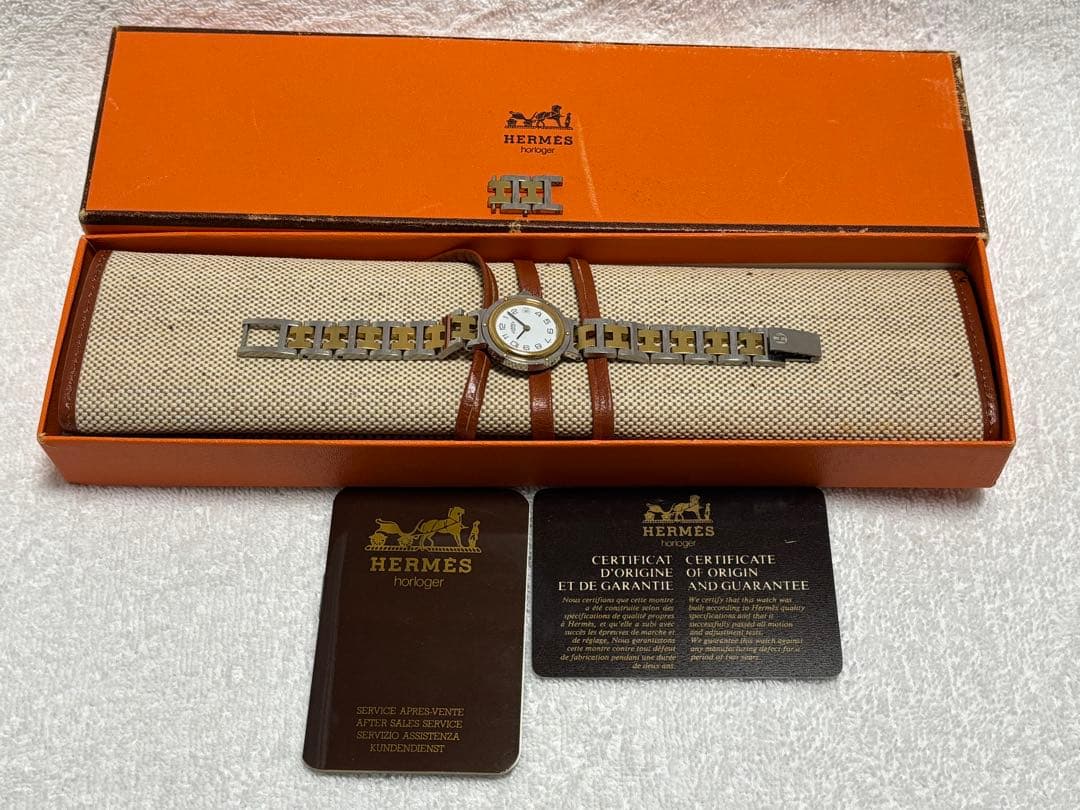 【美品】エルメス クリッパー クォーツ デイト【稼働品】レディース 付属品有り