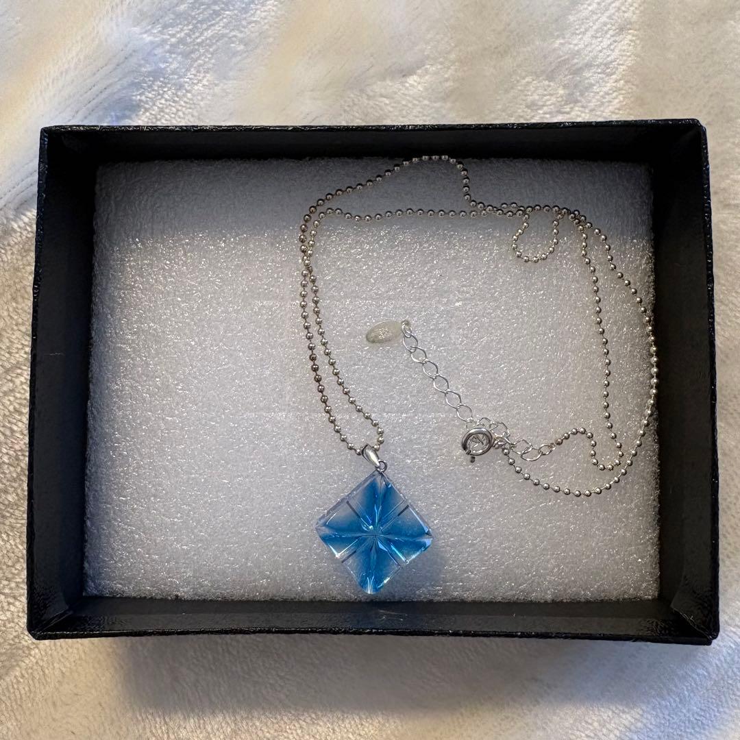 く*)様 【新品 ケース付き】島津薩摩切子ペンダント キュービックＢ スター ネ