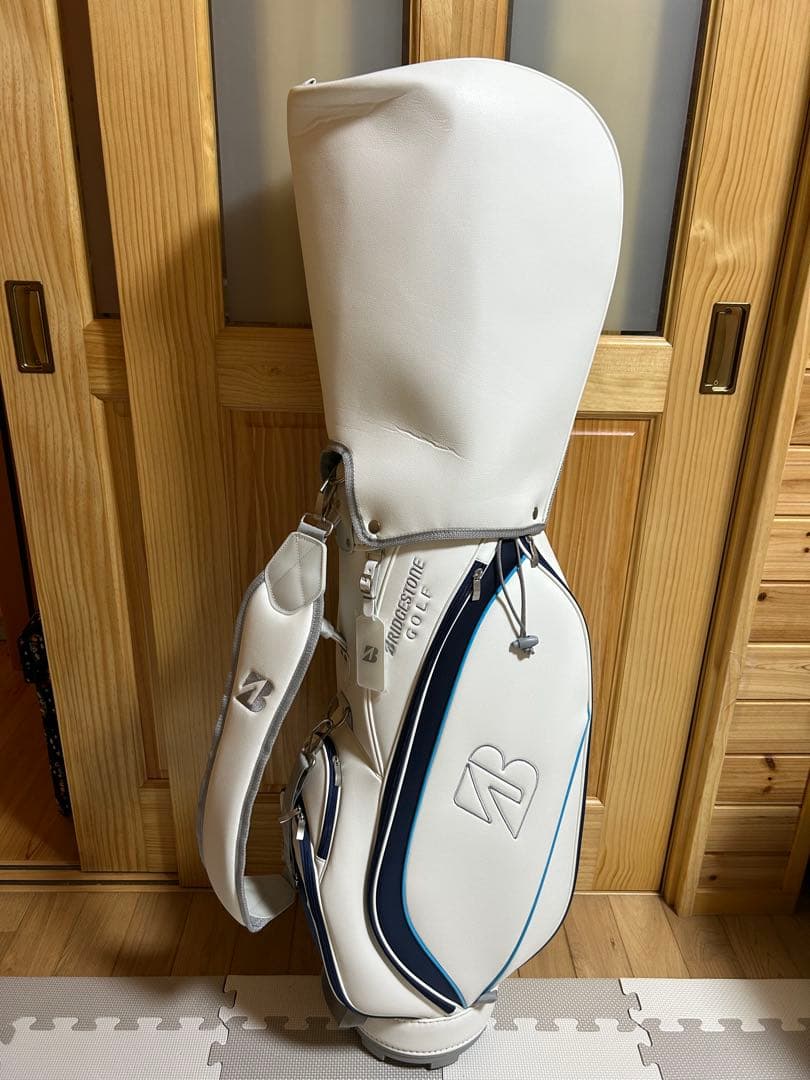 ブリヂストン ゴルフバッグ キャディバッグ ホワイト×ネイビー 室内保管