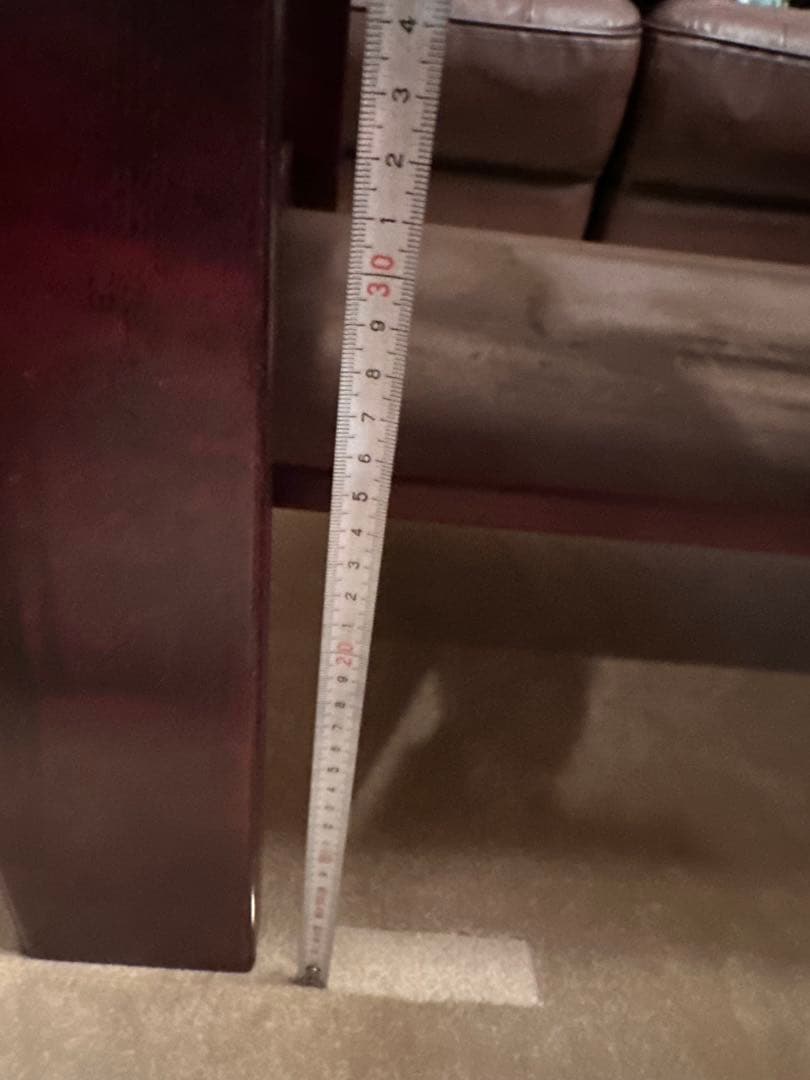 【カリモク！お値下げ！超美品！たのメル便で発送】木製ダークブラウン座卓 収納付き