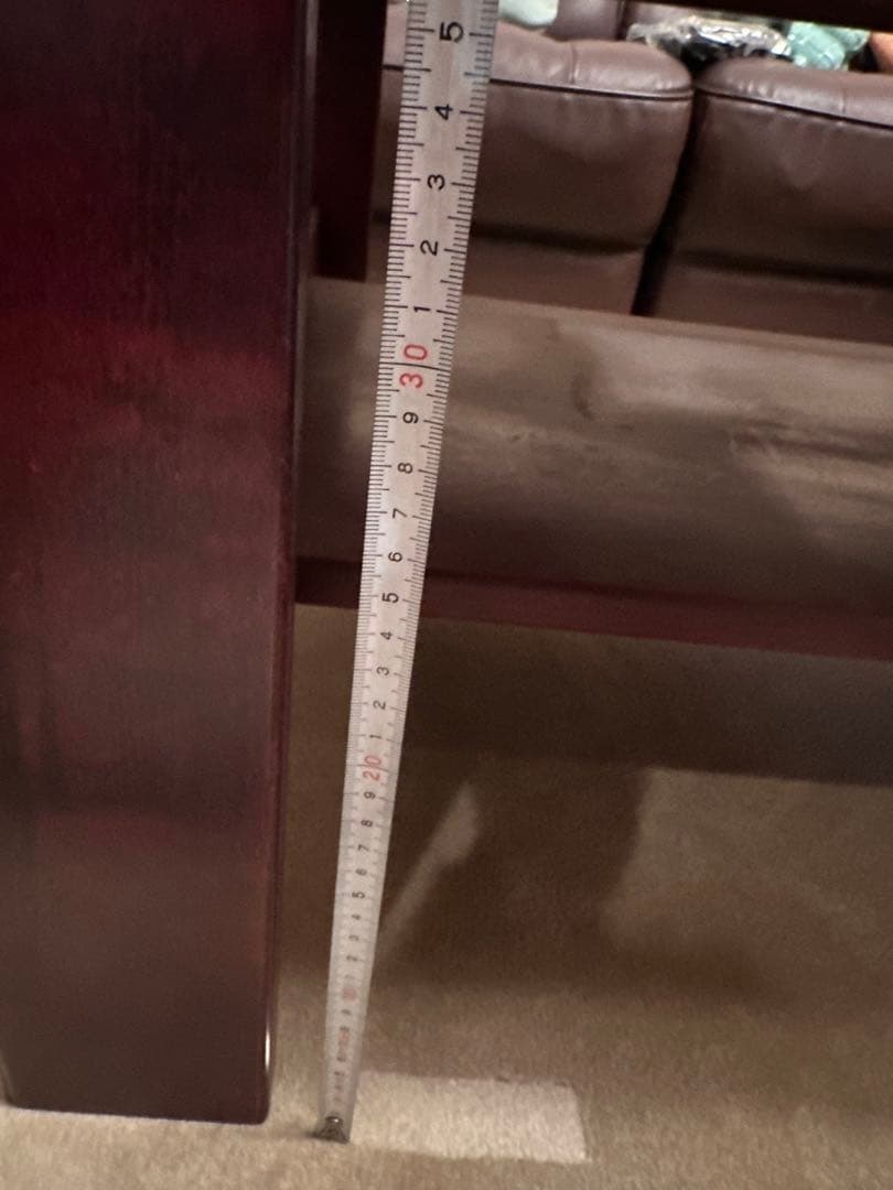 【カリモク！お値下げ！超美品！たのメル便で発送】木製ダークブラウン座卓 収納付き