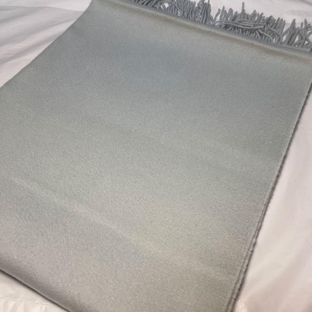 ジョンストンズ カシミヤ60％ 大判ストール ライトブルー