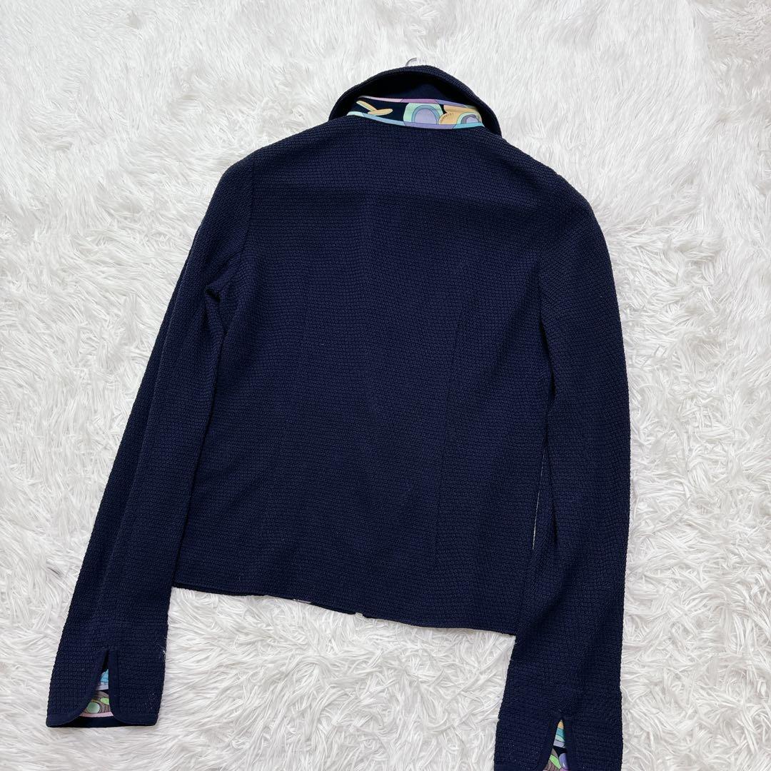 美品✨レオナールスポーツ2way テーラード ジャケット 花柄 ブルー L