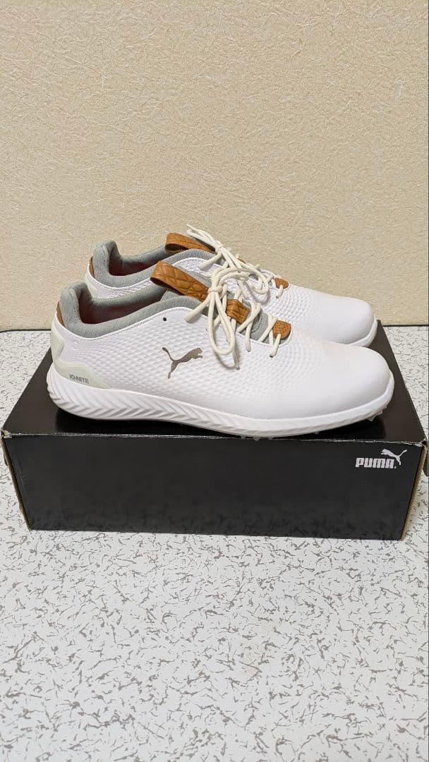 PUMA（プーマ）イグナイト ゴルフシューズ スパイク ホワイト 26cm