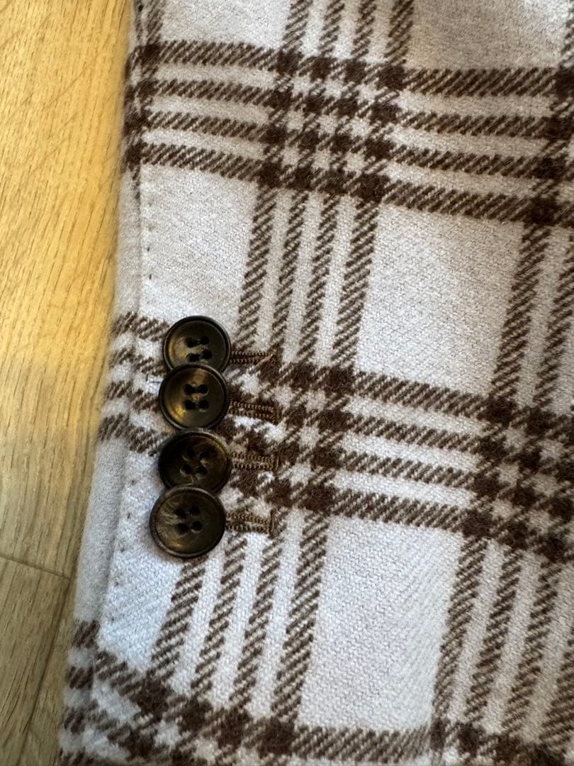 Sartorio サルトリオ　チェック柄3Bウールジャケット size46