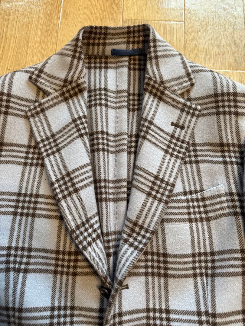 Sartorio サルトリオ　チェック柄3Bウールジャケット size46