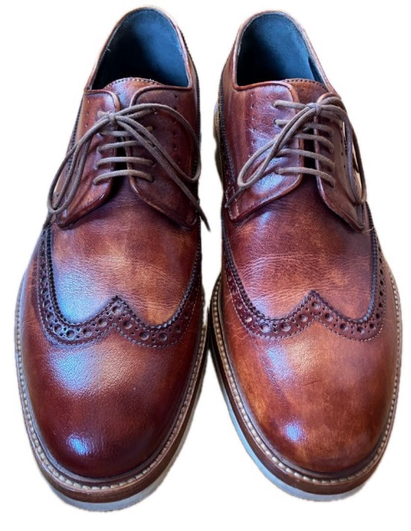 【極美品】ヒューゴボス ウィングチップ レザーシューズ サイズ45 30.0cm