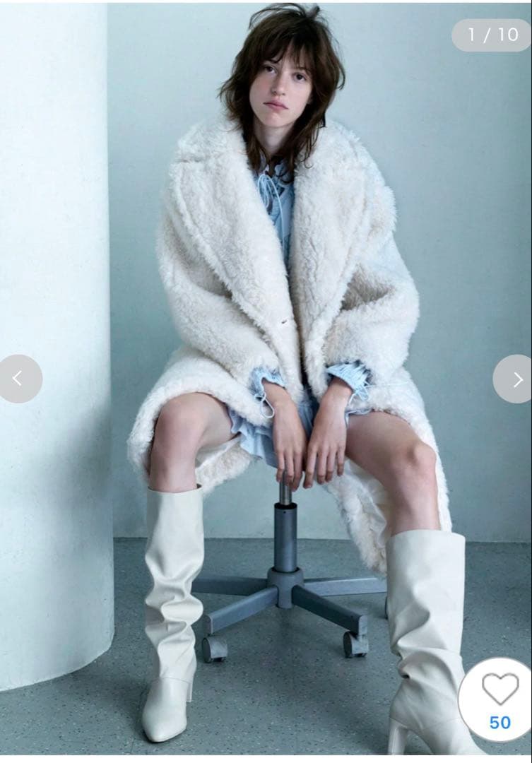 スナイデル　 ボアロングコート 白　新品未使用