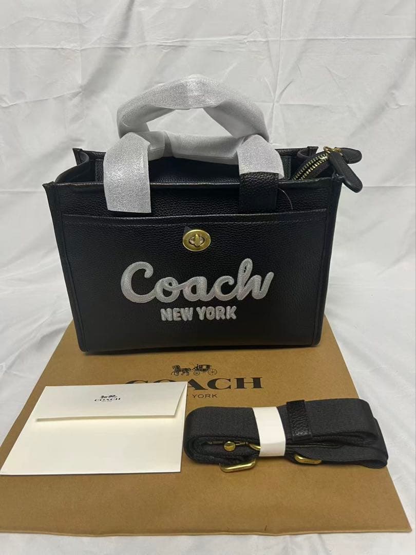 COACH コーチ カーゴ トート 26 レザー ブラック CAM66