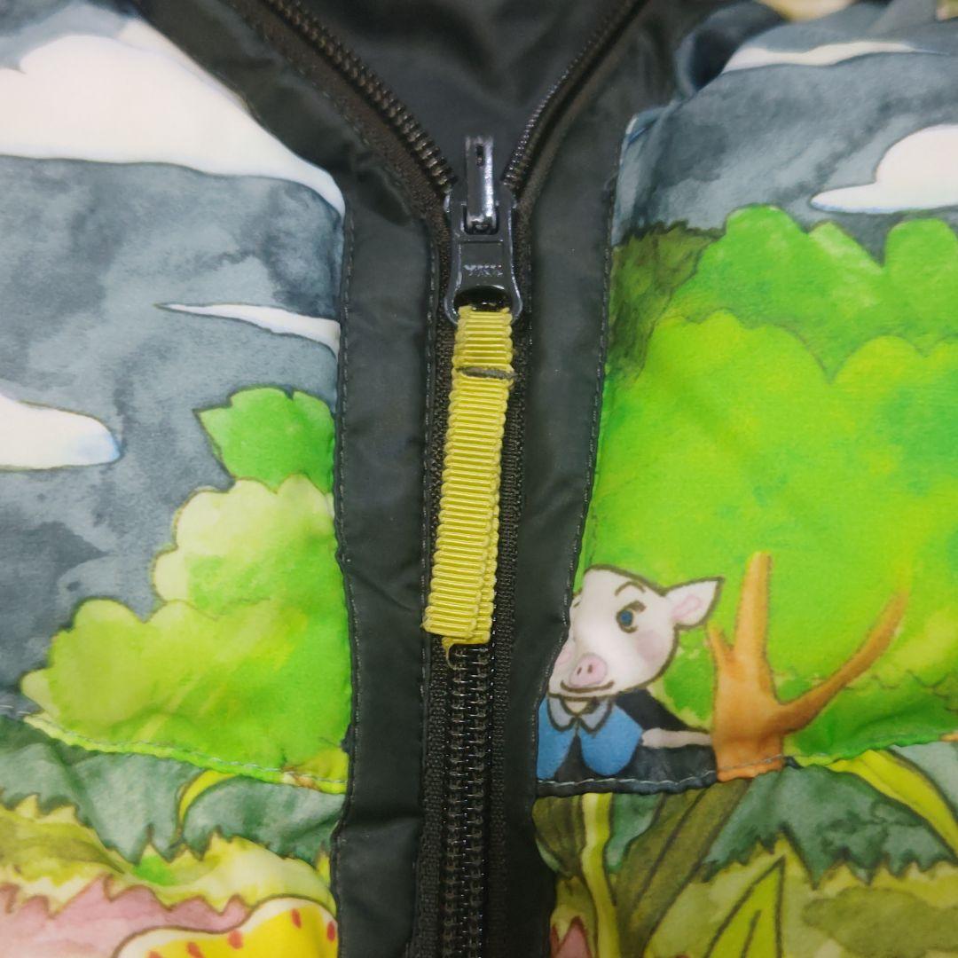 アルベロベロ ブタさん 花柄 リバーシブル ダウンベスト