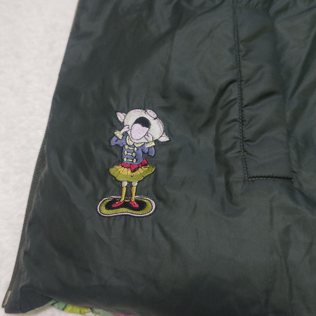 アルベロベロ ブタさん 花柄 リバーシブル ダウンベスト