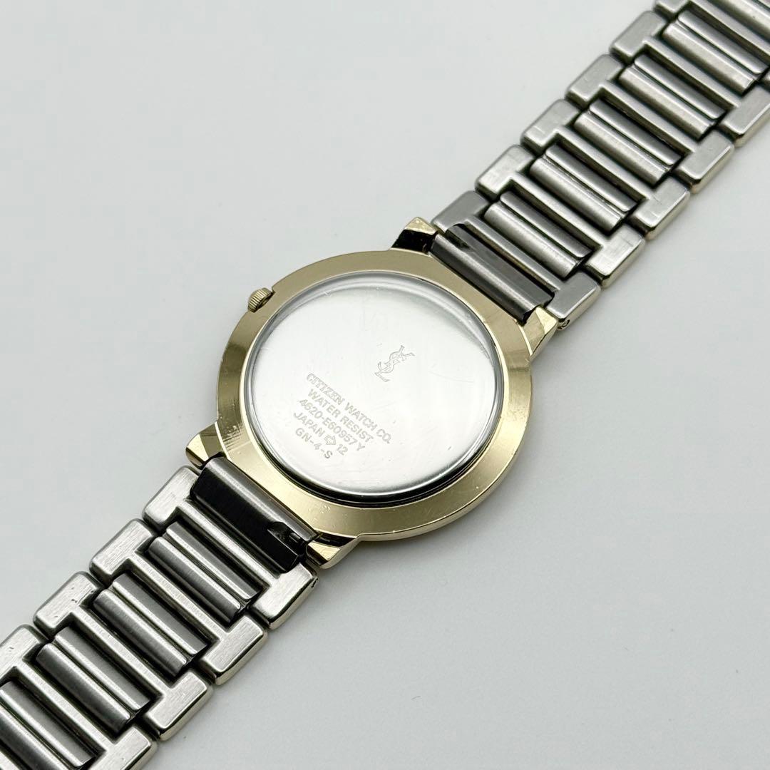 ✨美品・稼働✨サンローラン 腕時計 クォーツ ラウンド コンビ 白文字盤