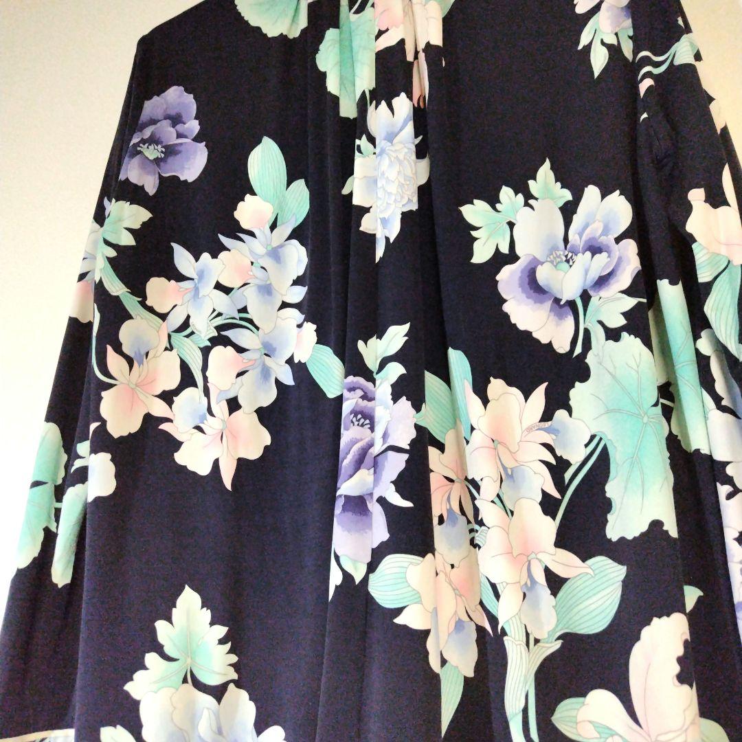 LEONARD PARIS レオナール　パリス　カットソーシルク　紺花柄　42