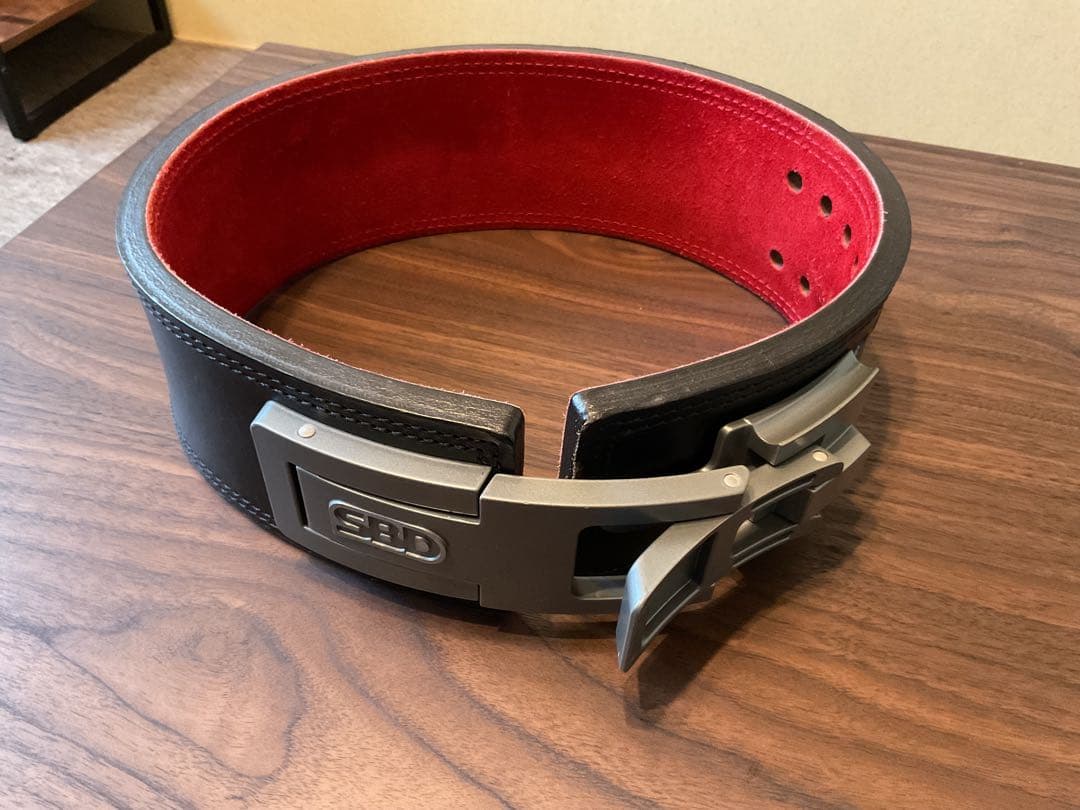 SBD パワーリフティングベルト 黒/赤　13mm Sサイズ