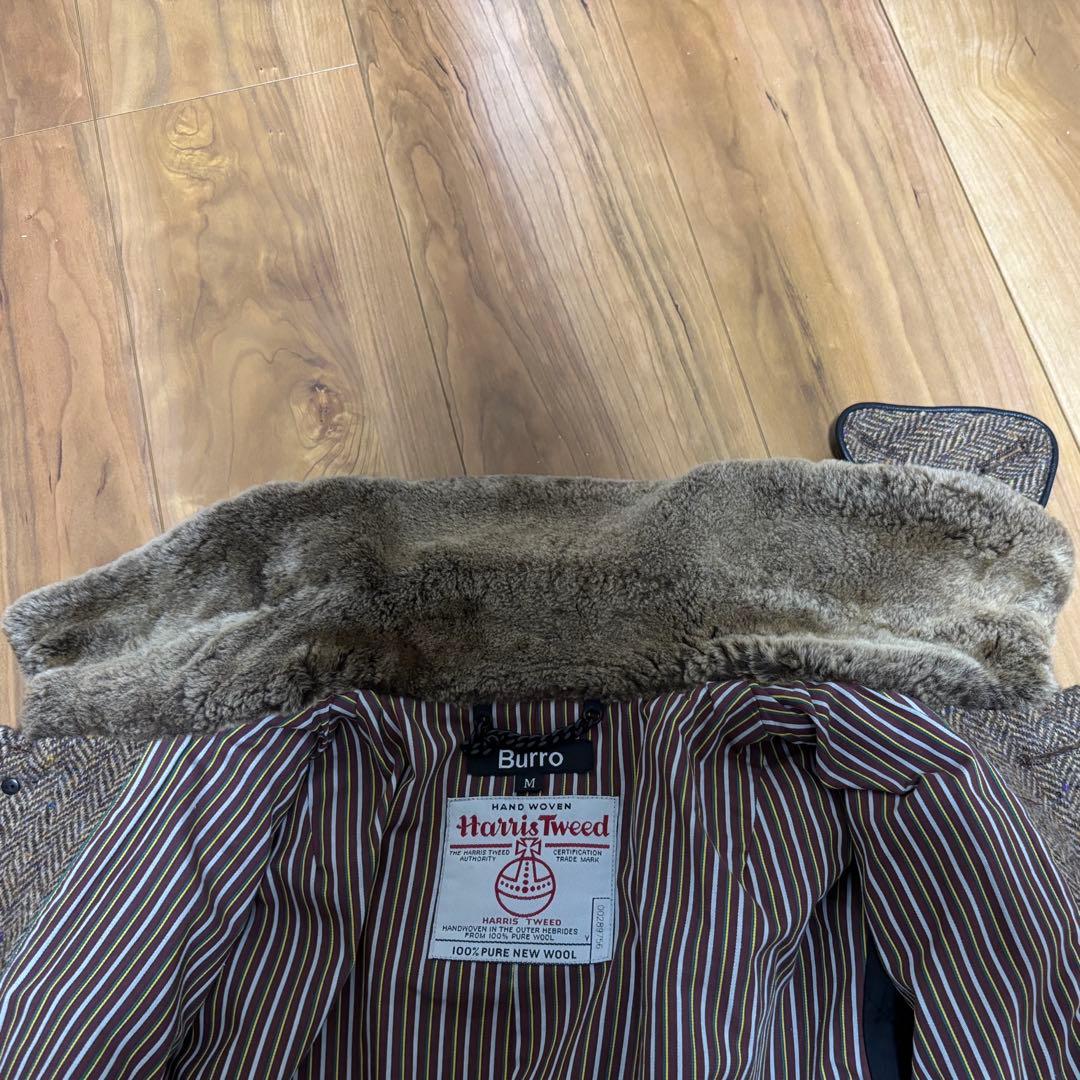 ブロ/Burro　ハリスツイード　ヘリンボン　ツイード　ブラウン ジャケット