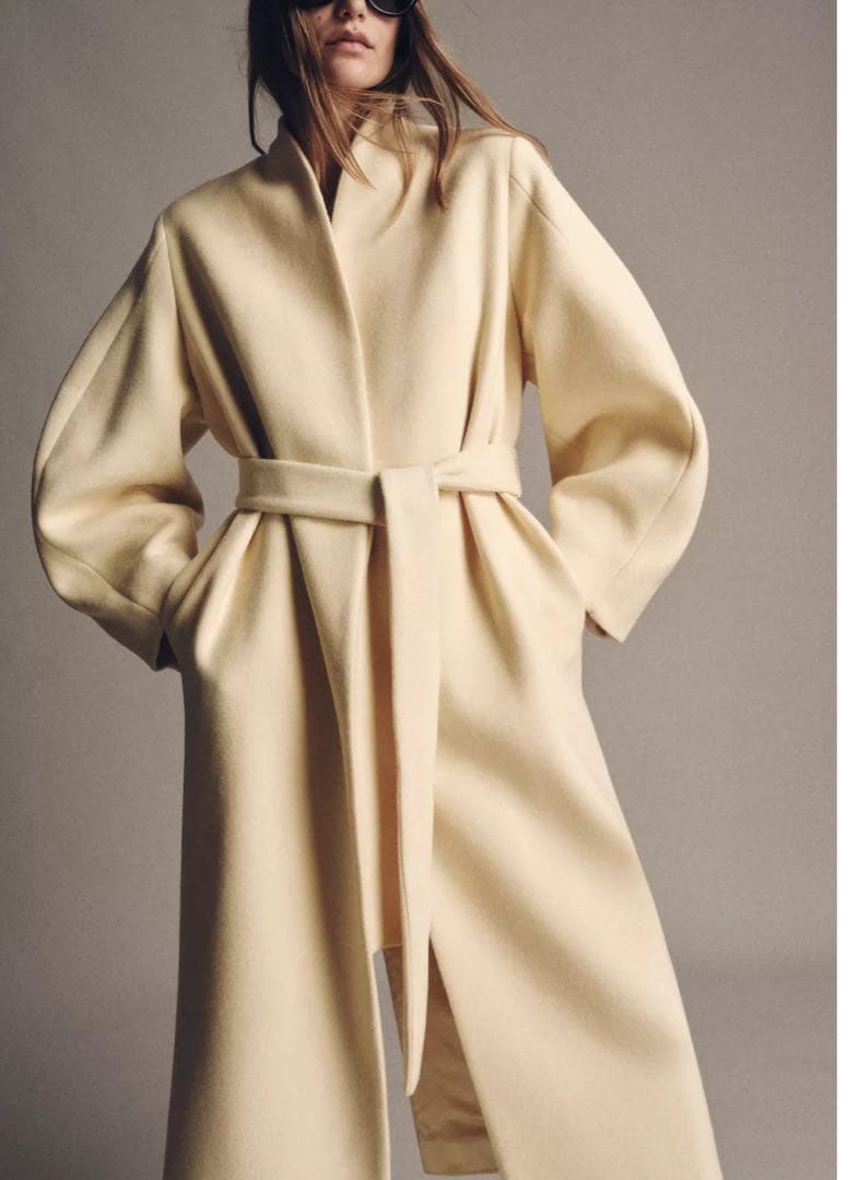 新品　ZARAオーバーサイズウール混紡コート