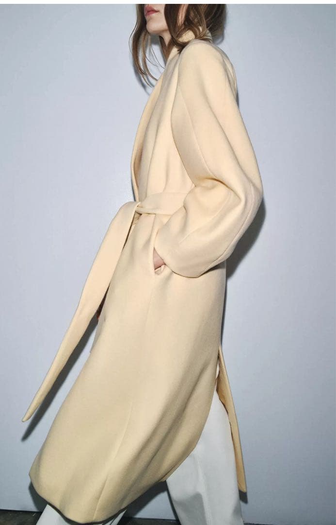 新品　ZARAオーバーサイズウール混紡コート