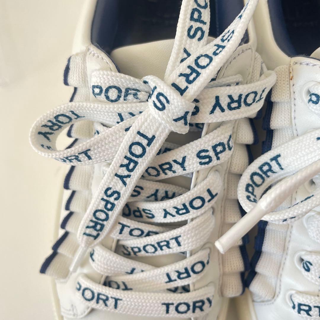 【美品】TORY SPORT フリルデザイン　ホワイト ローカットスニーカー