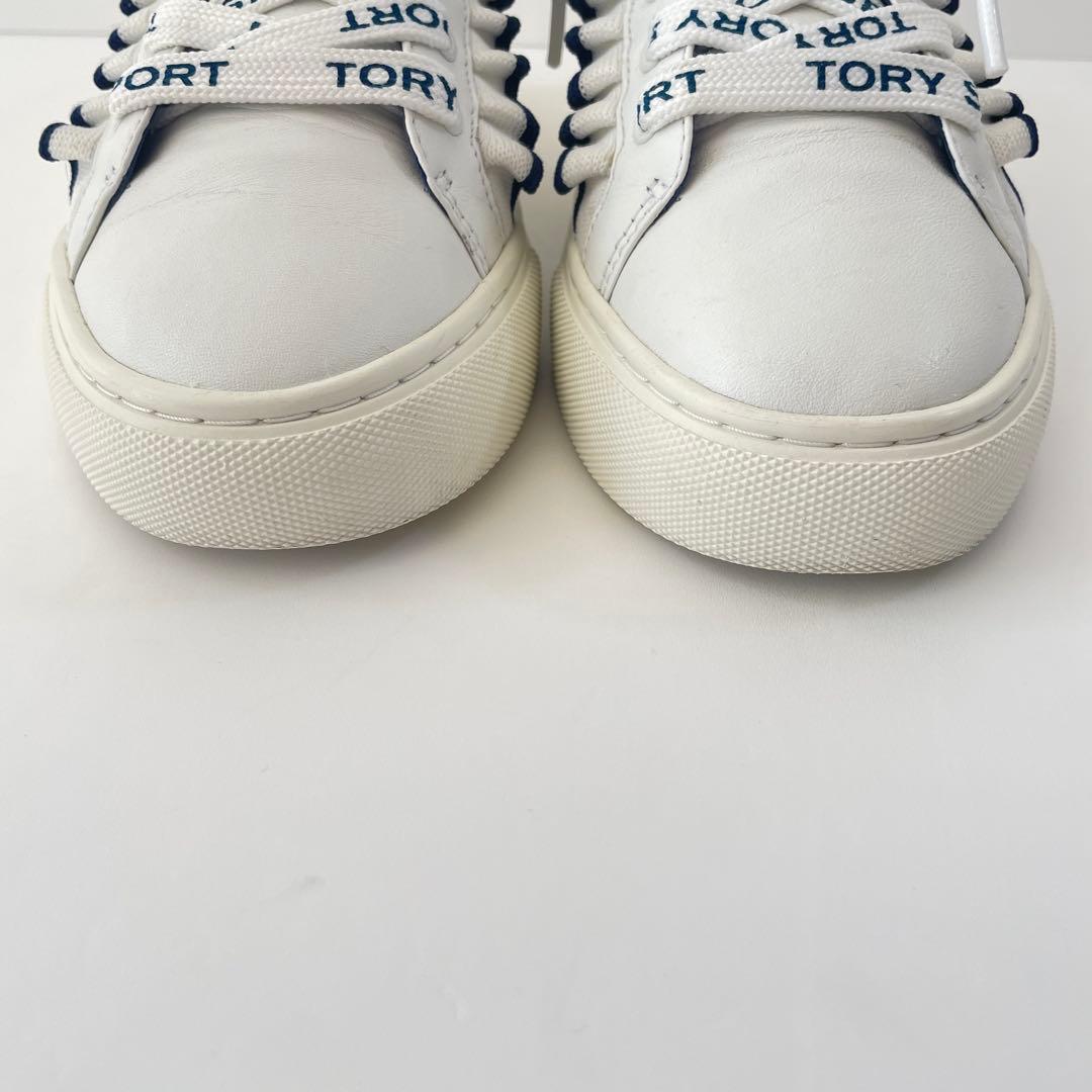 【美品】TORY SPORT フリルデザイン　ホワイト ローカットスニーカー