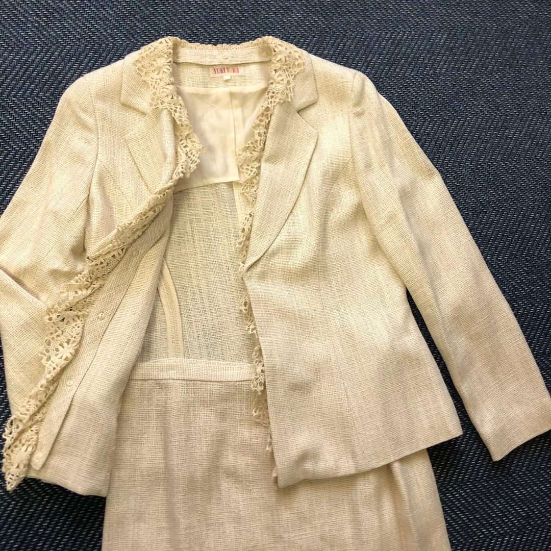 YUKI TORII ユキトリイ　絹混　フォーマルスカートスーツ　上下セット