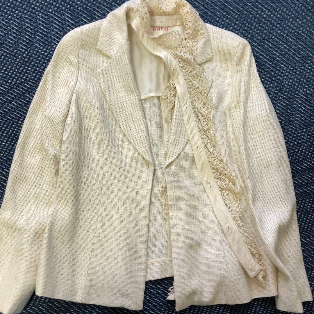 YUKI TORII ユキトリイ　絹混　フォーマルスカートスーツ　上下セット