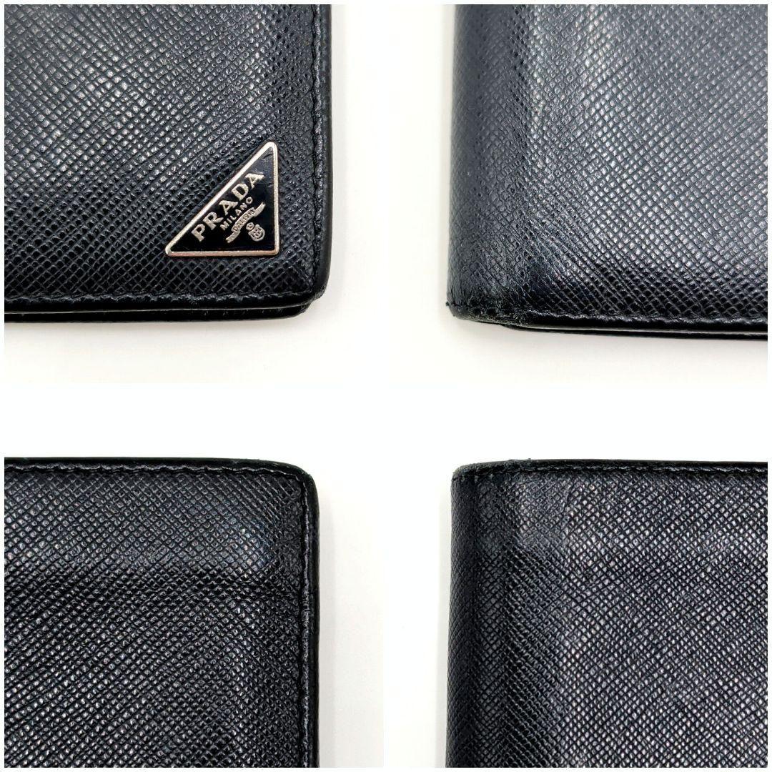 PRADA プラダ サフィアーノトライアングル 二つ折り財布 NERO 黒