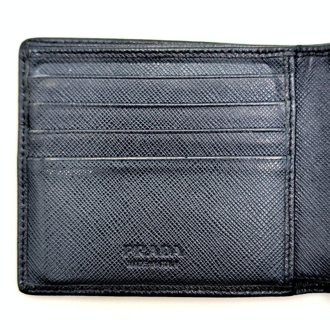 PRADA プラダ サフィアーノトライアングル 二つ折り財布 NERO 黒