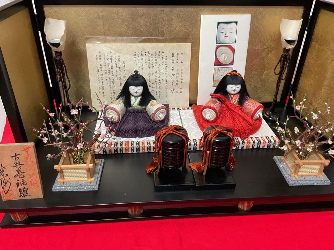 親王飾り　古典巻袖雛　人間国宝　初代　原米洲　雛人形