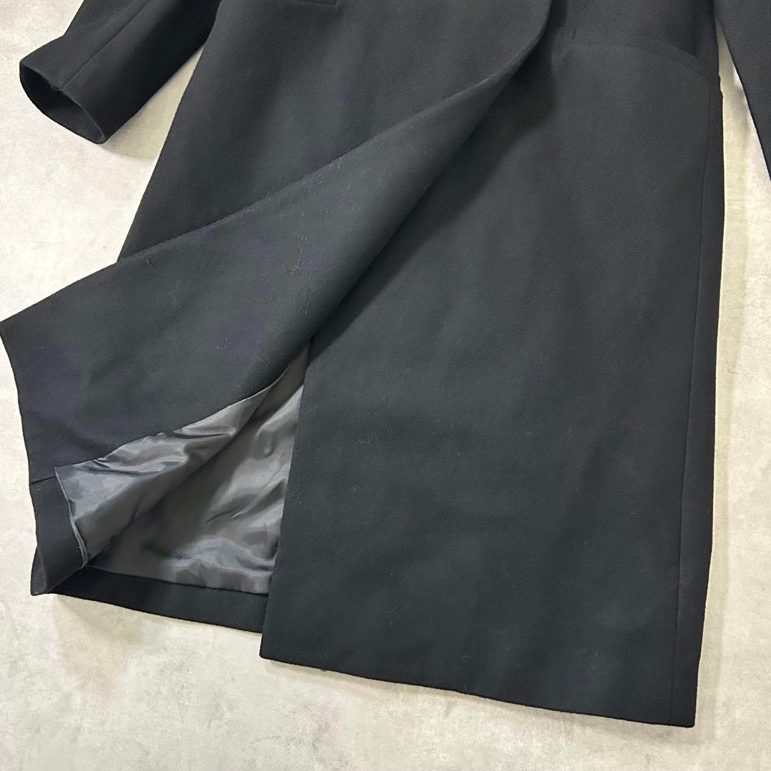 【UNITED TOKYO】ノーカラーロングコート ブラック 日本製 2 M相当