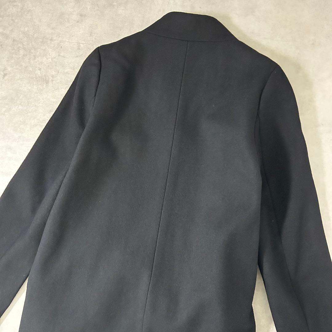 【UNITED TOKYO】ノーカラーロングコート ブラック 日本製 2 M相当