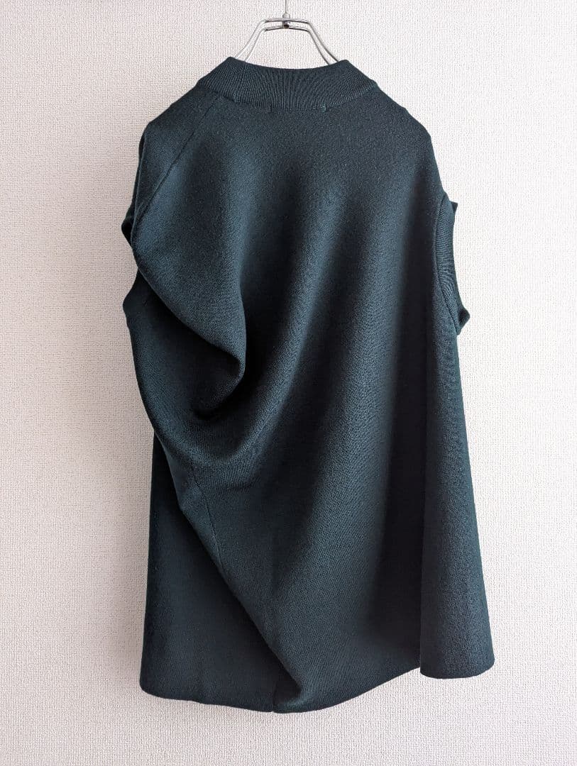 【美品】ENFOLD タック変形　ニットベスト　深緑