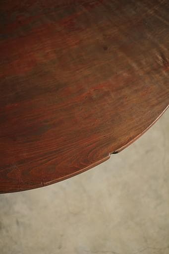 古い木製折り畳み丸テーブル　ちゃぶ台　古家具　古民家　古道具