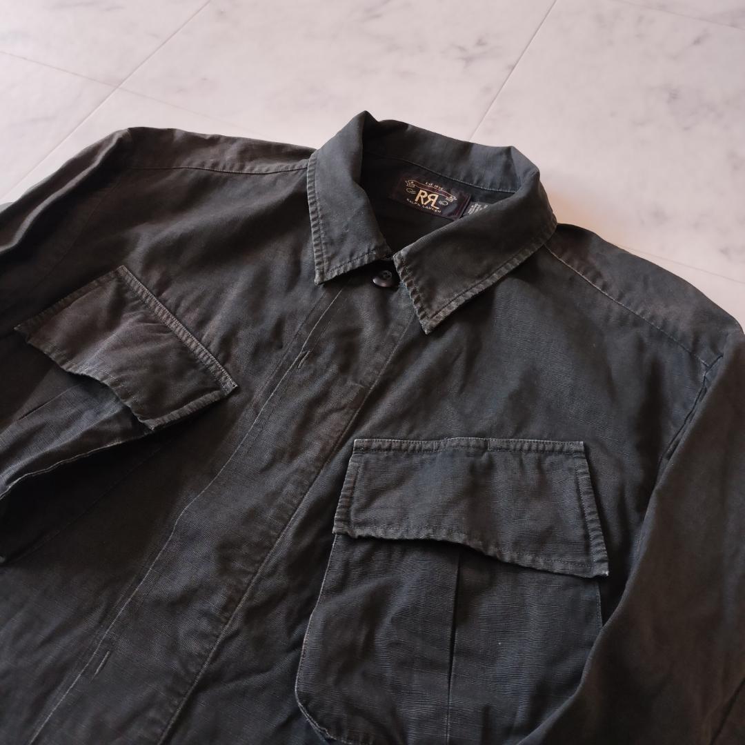 RRL ブラックファティーグフィールドジャケット M ガーメントダイ フェード