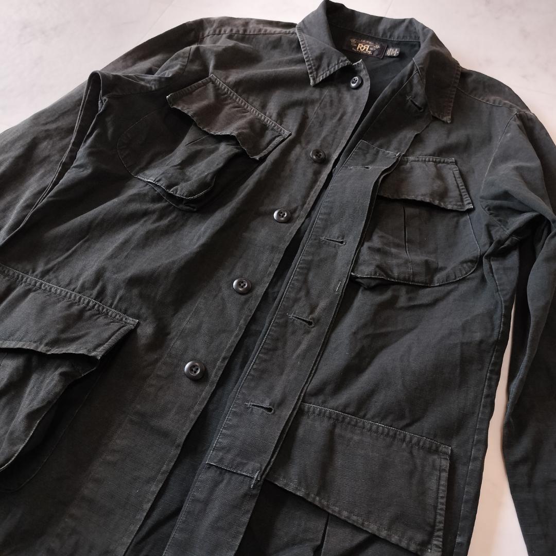 RRL ブラックファティーグフィールドジャケット M ガーメントダイ フェード