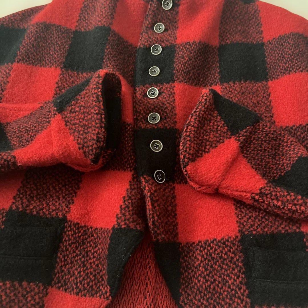 KAPITAL 赤黒チェック ノーカラージャケット