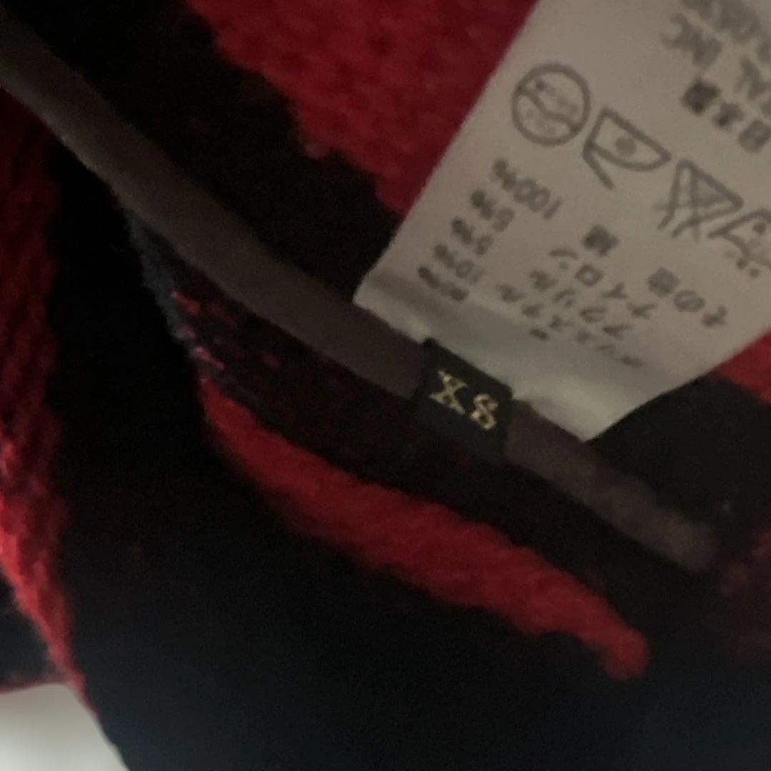 KAPITAL 赤黒チェック ノーカラージャケット