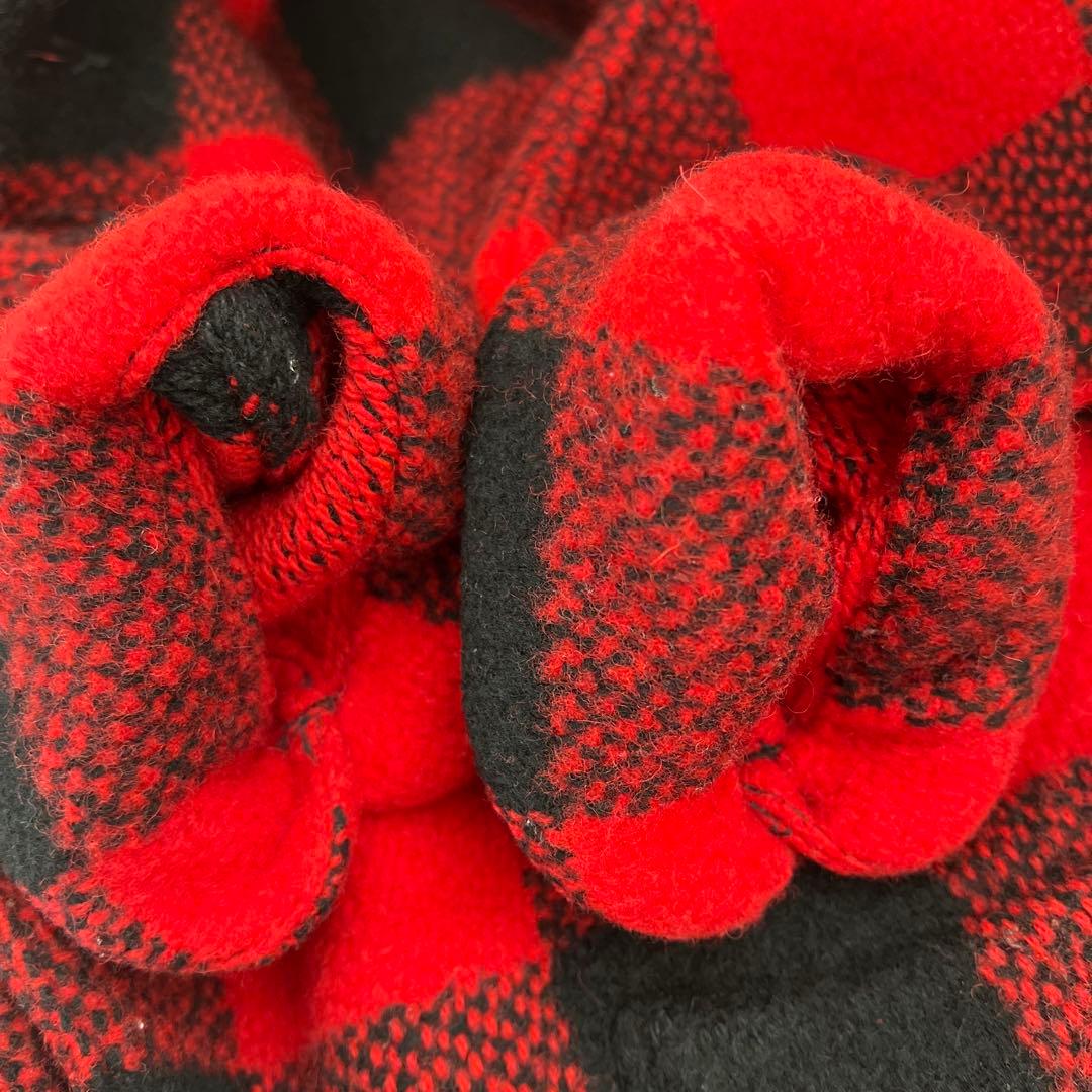 KAPITAL 赤黒チェック ノーカラージャケット